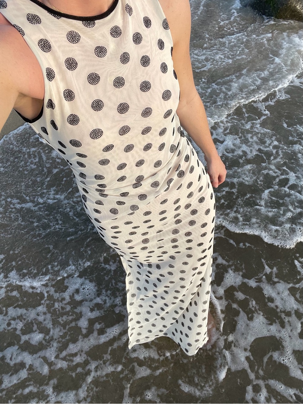 Mango Women’s White Polka Dot Maxi Dress